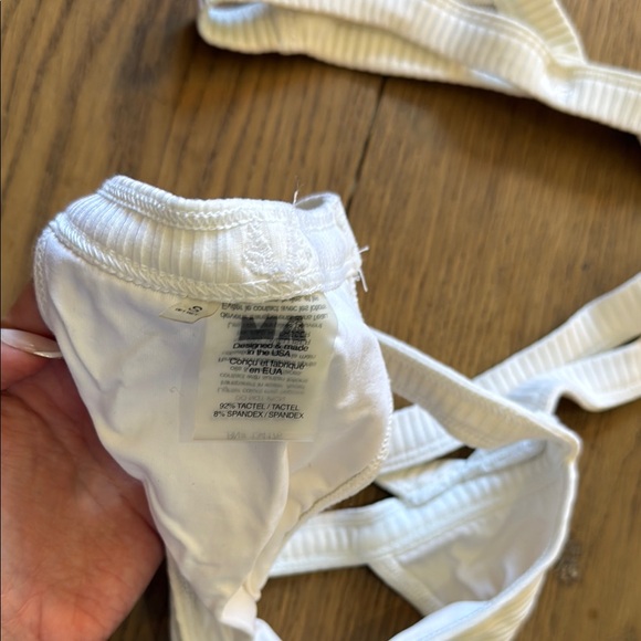 White Ribbed Bikini Set Minimale Animale - Picture 4 of 4